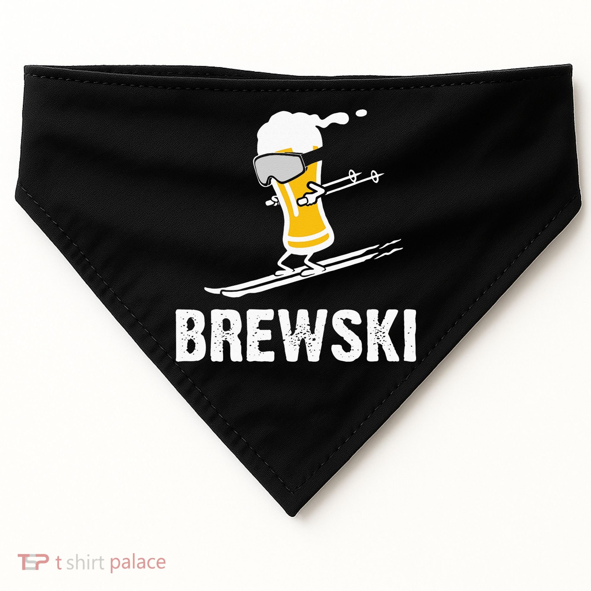 Brewski Skiing Beer USA-Made Doggie Bandana