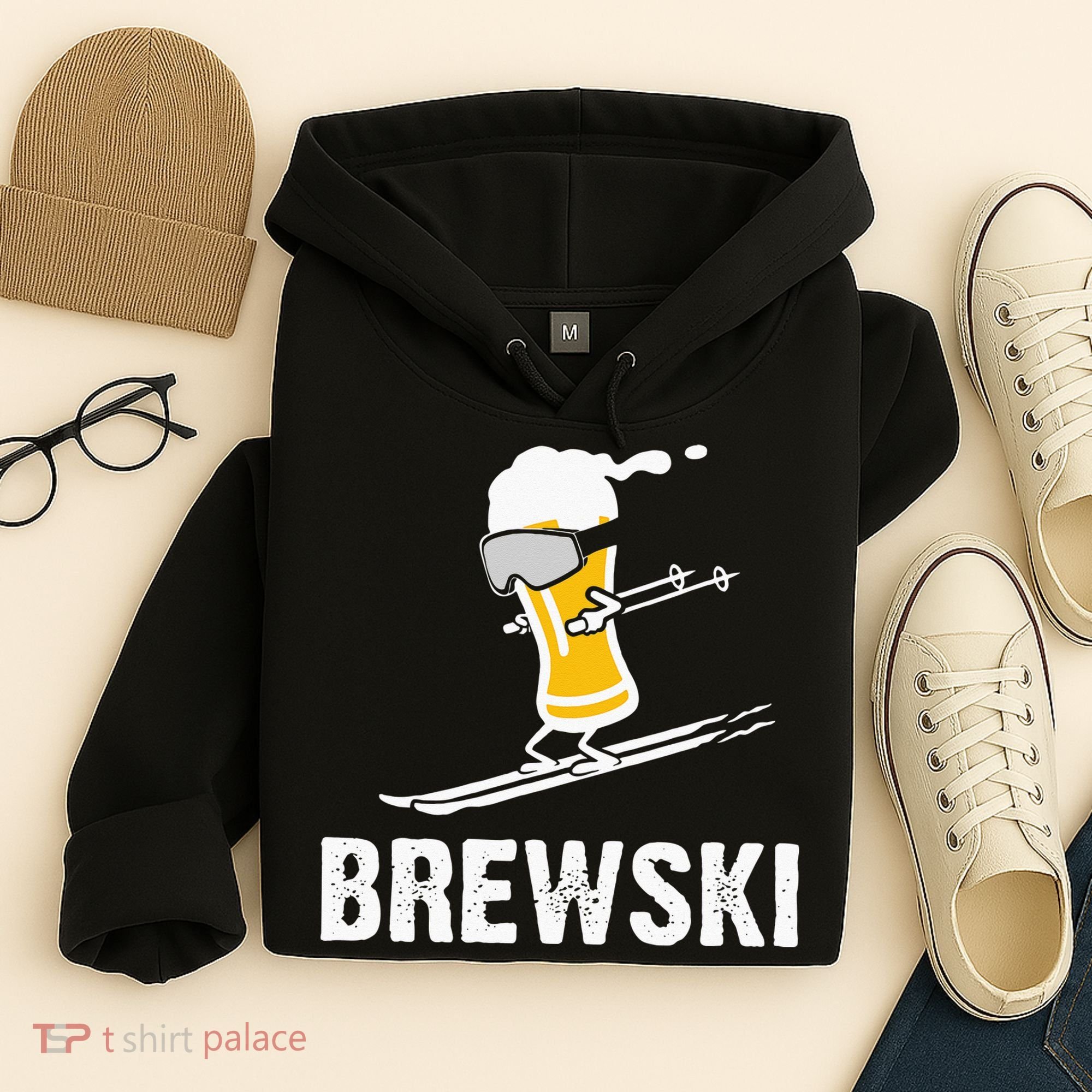 Brewski Skiing Beer Hoodie