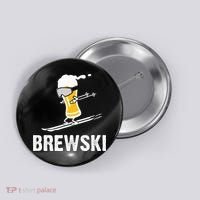 Brewski Skiing Beer Button thumb 0