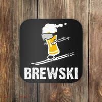 Brewski Skiing Beer Coaster thumb 0