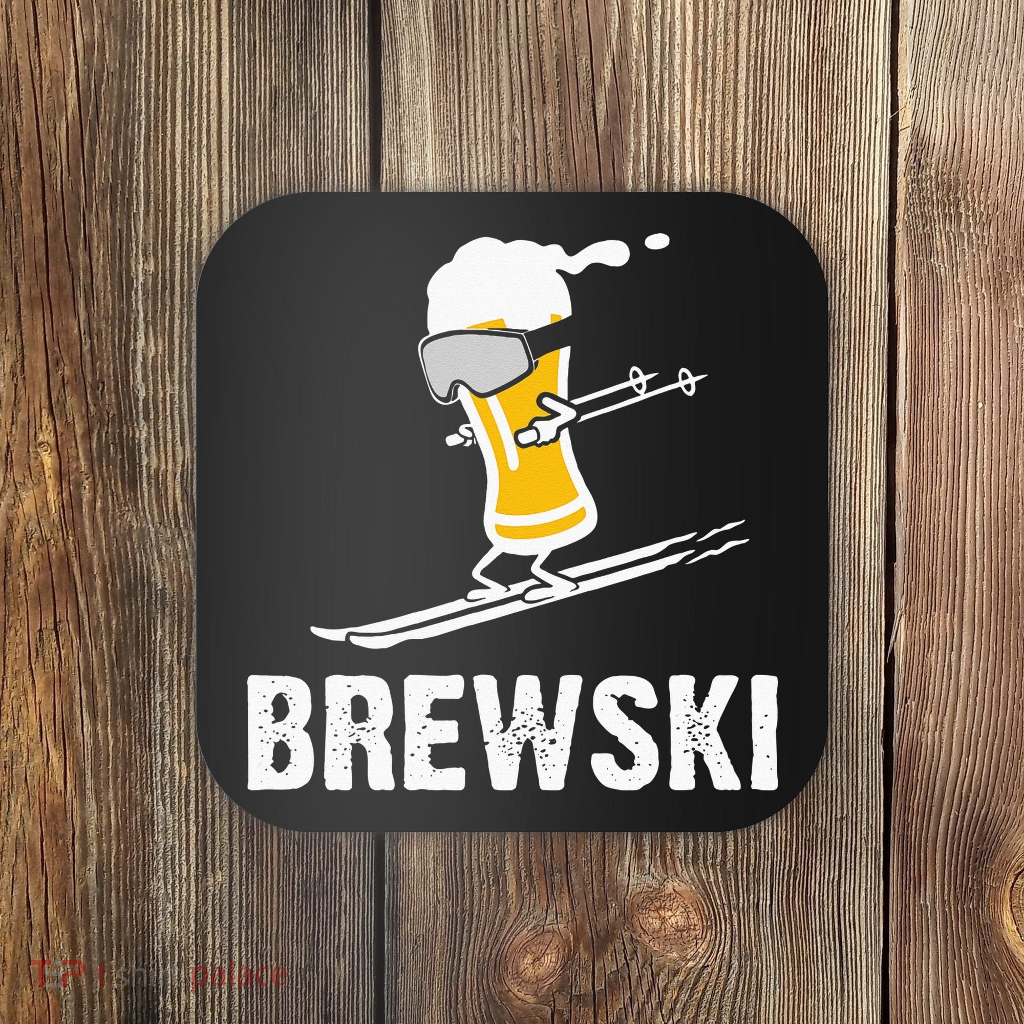 Brewski Skiing Beer Coaster
