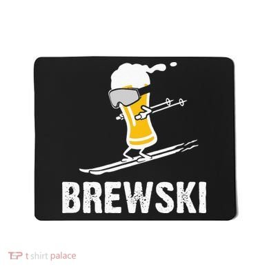 Brewski Skiing Beer Mousepad