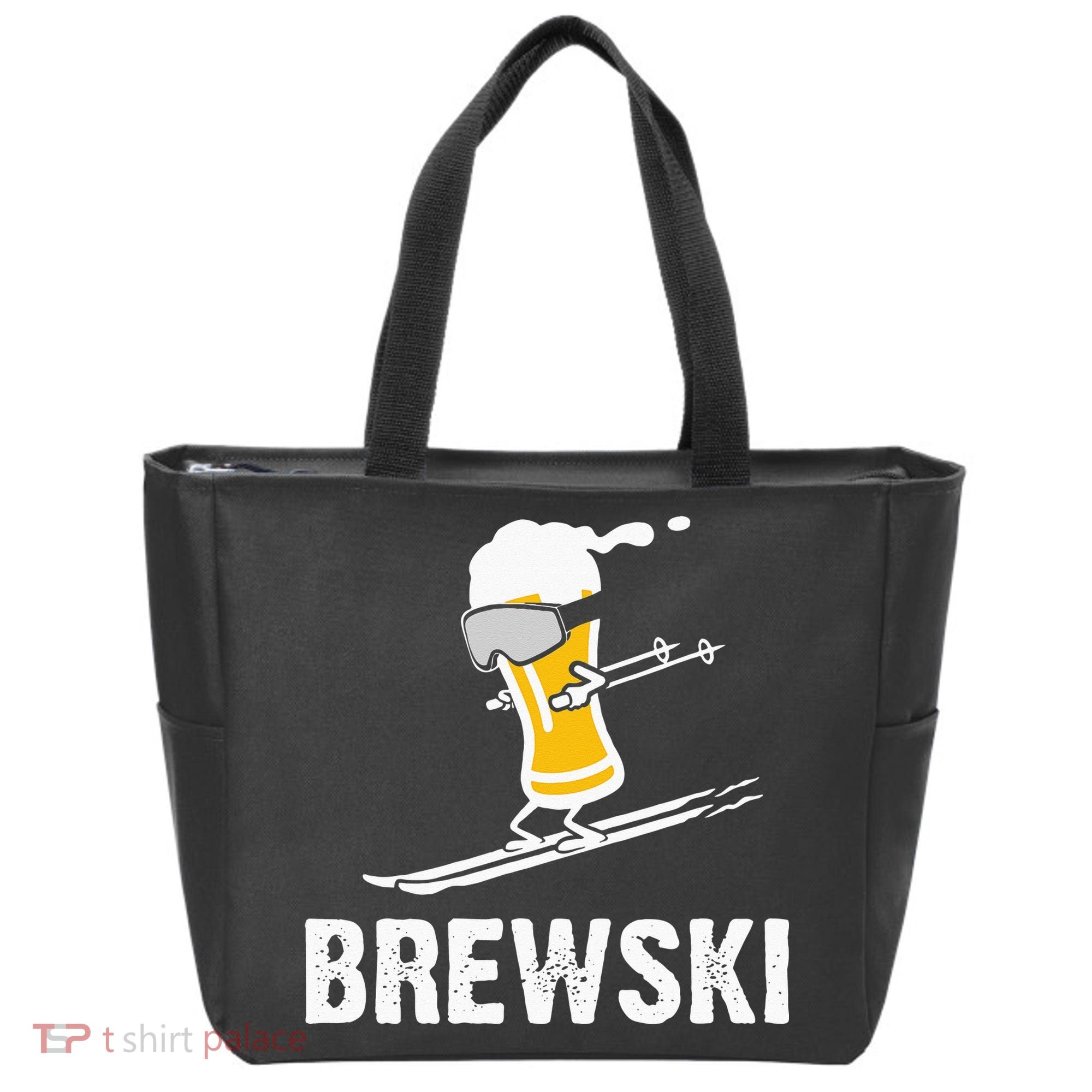 Brewski Skiing Beer Tote Bag