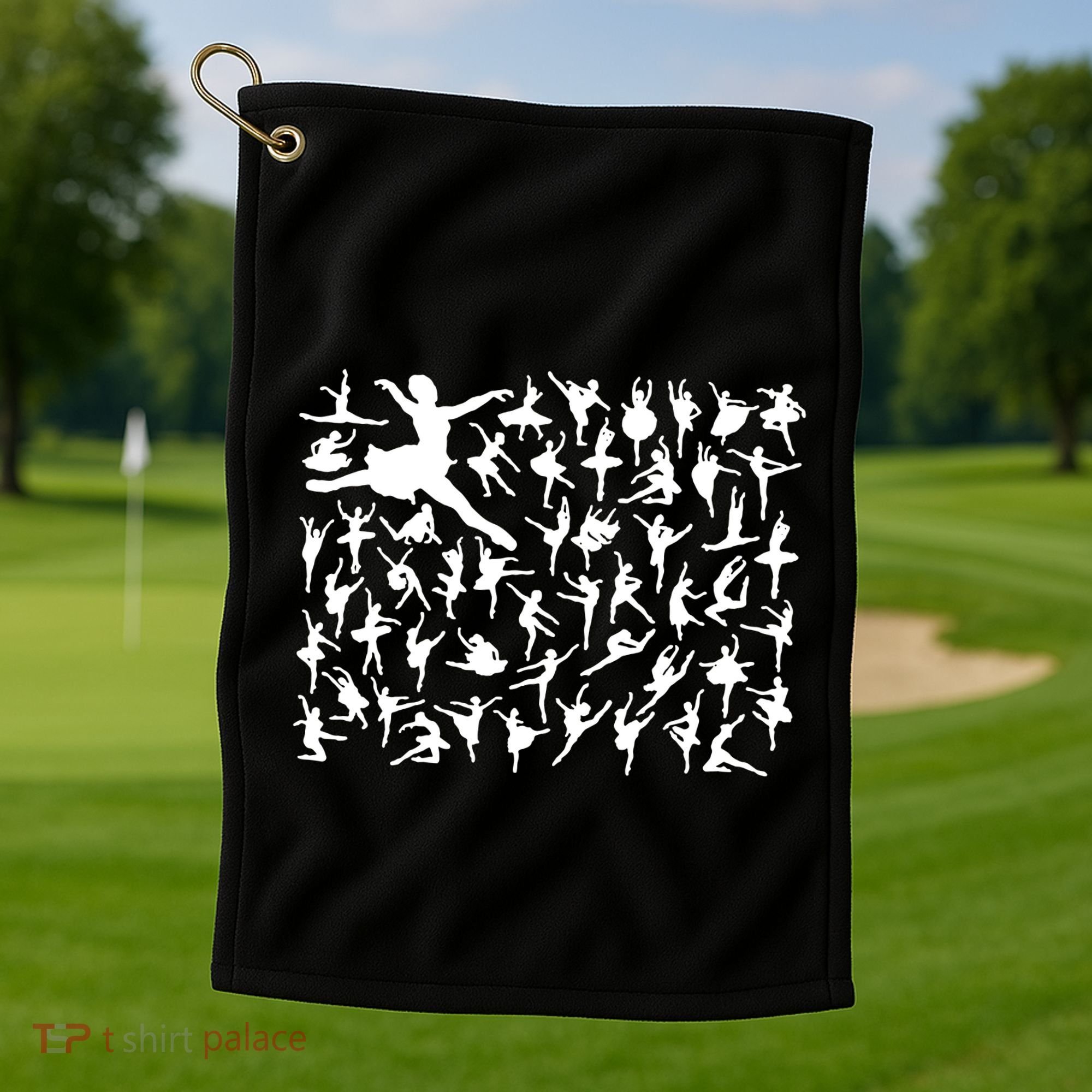 Ballerina Silhouettes Golf Towel