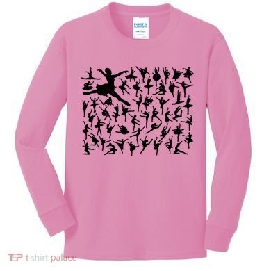 Ballerina Silhouettes Kids Long Sleeve Shirt