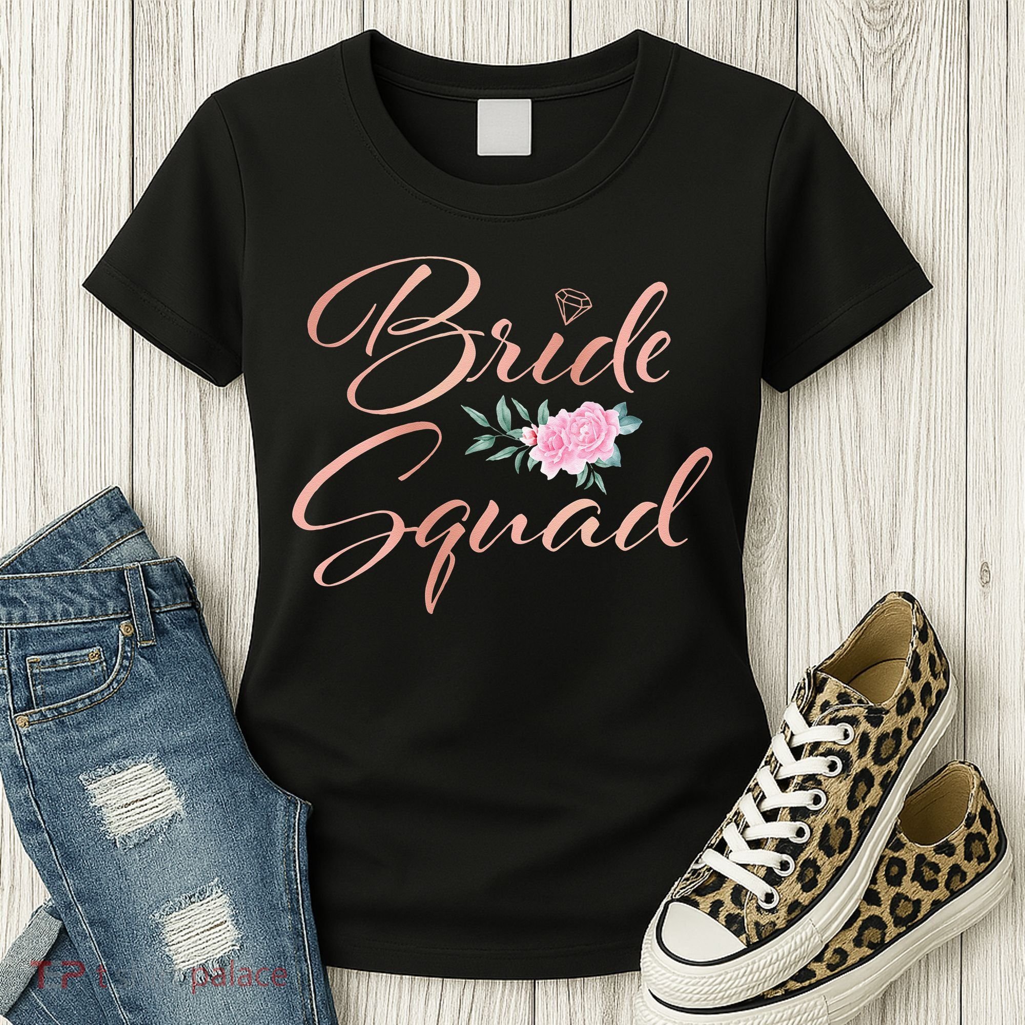Bride Squad Bachelorette Party Bridal Shower Bridesmaid Women's T-Shirt