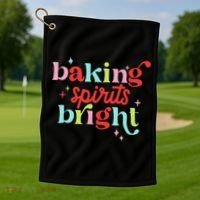 Baking Spirits Bright Christmas Cookie Funny Lovers Golf Towel thumb 1