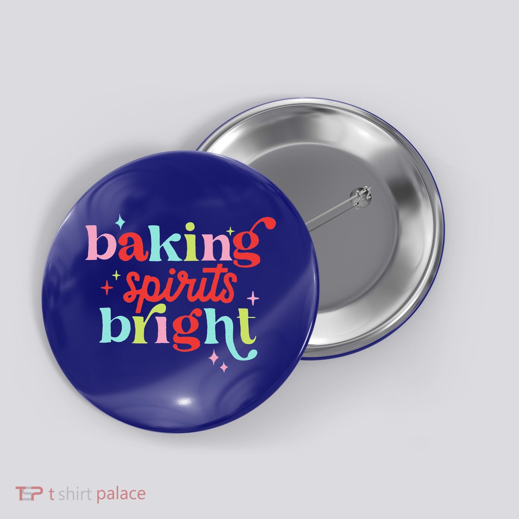Baking Spirits Bright Christmas Cookie Funny Lovers Button