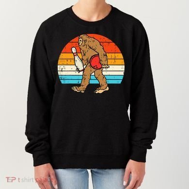 Bigfoot Sasquatch Bowling Retro Bowler Team Women's Sweatshirt