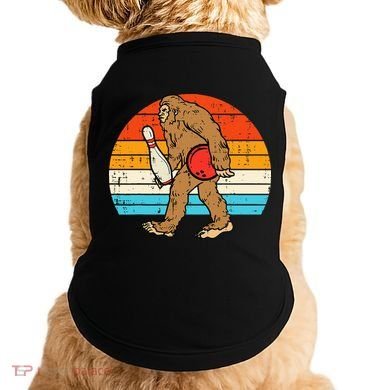 Bigfoot Sasquatch Bowling Retro Bowler Team Doggie Tank