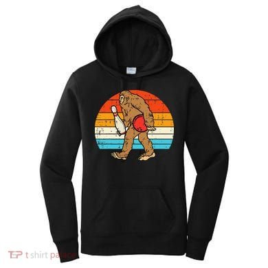 Bigfoot Sasquatch Bowling Retro Bowler Team Women's Hoodie