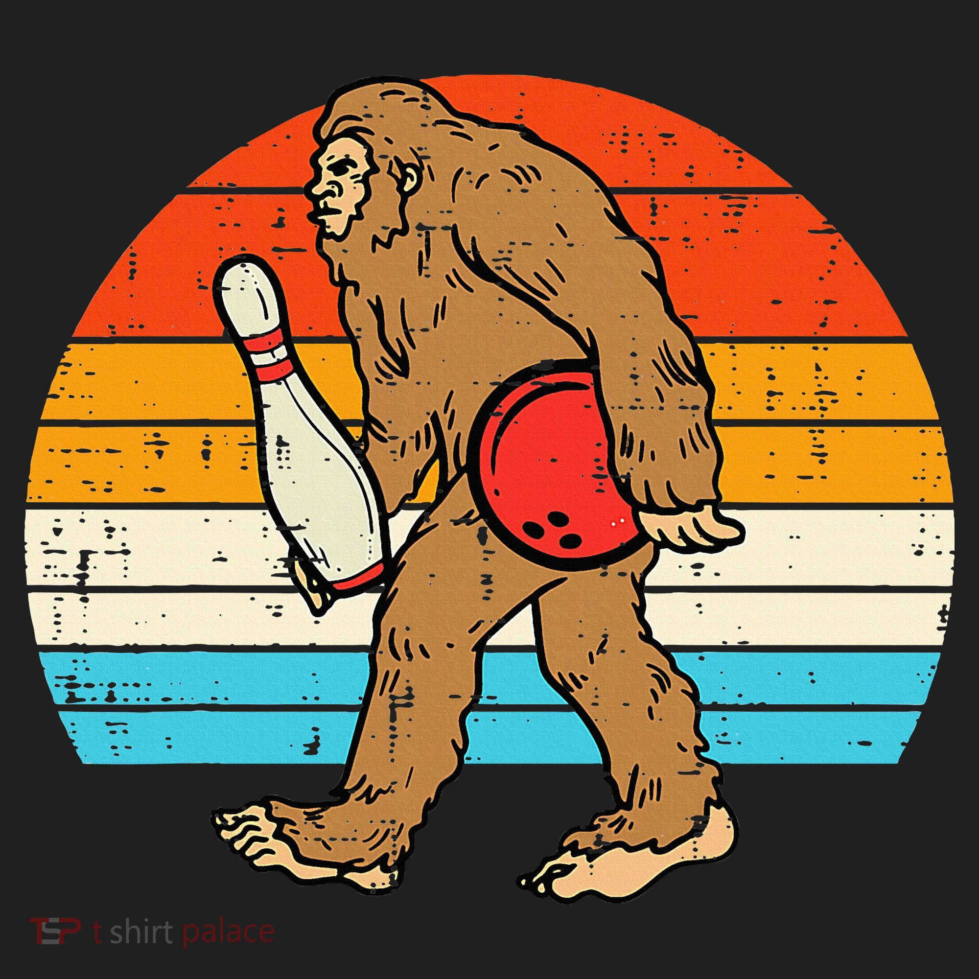 Bigfoot Sasquatch Bowling Retro Bowler Team Tumbler