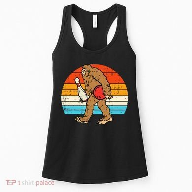 Bigfoot Sasquatch Bowling Retro Bowler Team Women's Tank Top
