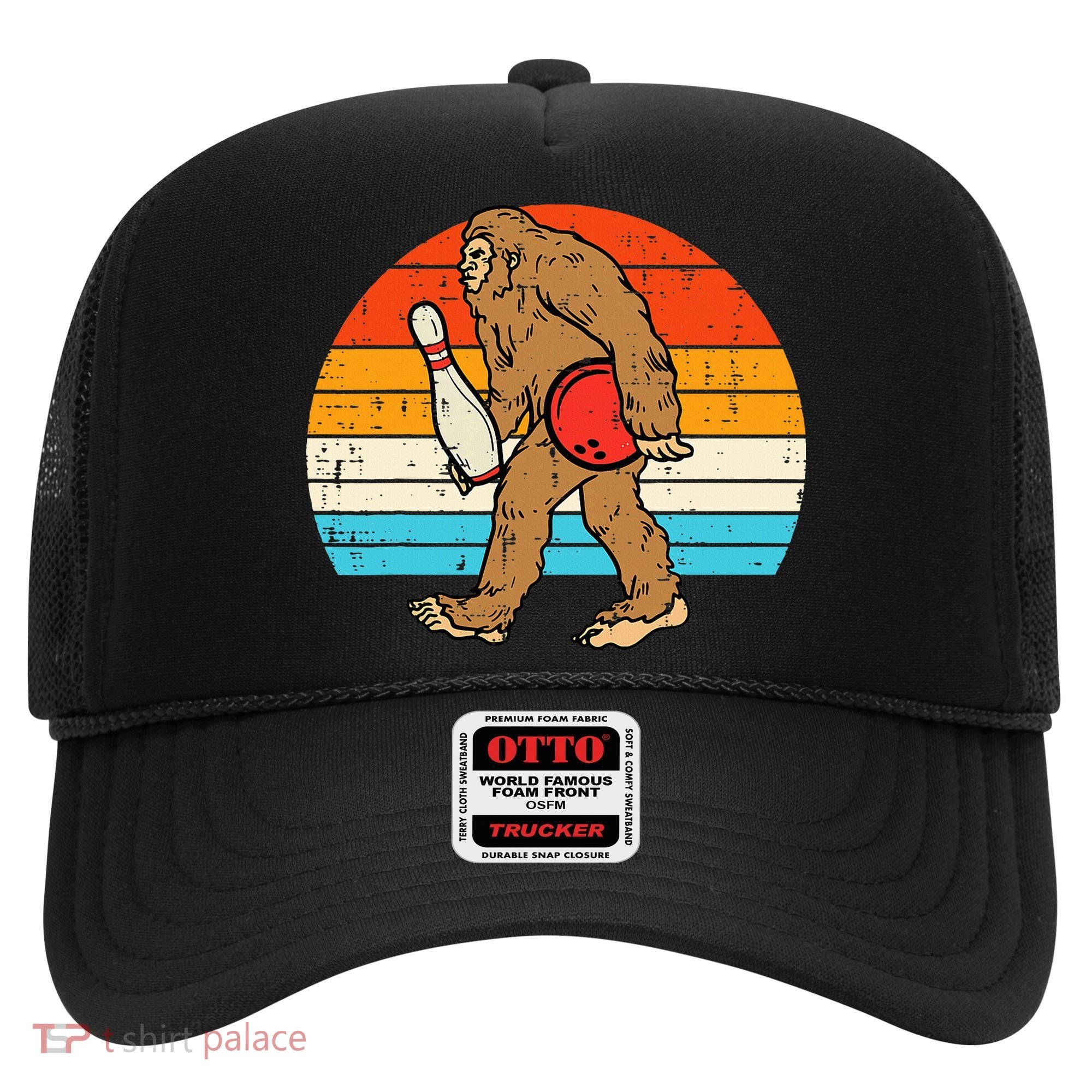 Bigfoot Sasquatch Bowling Retro Bowler Team Hat