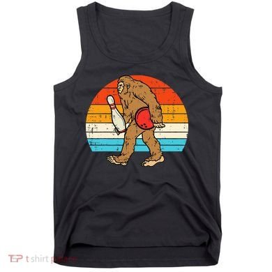 Bigfoot Sasquatch Bowling Retro Bowler Team Tank Top
