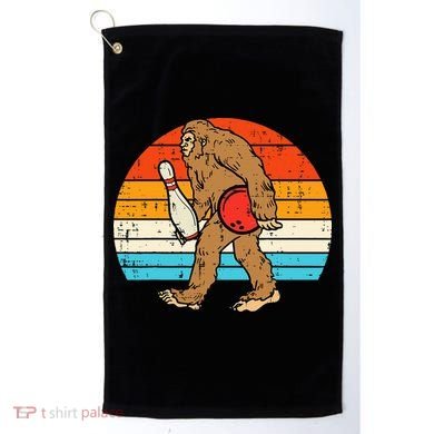 Bigfoot Sasquatch Bowling Retro Bowler Team Golf Towel