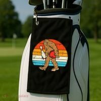 Bigfoot Sasquatch Bowling Retro Bowler Team Golf Towel thumb 2