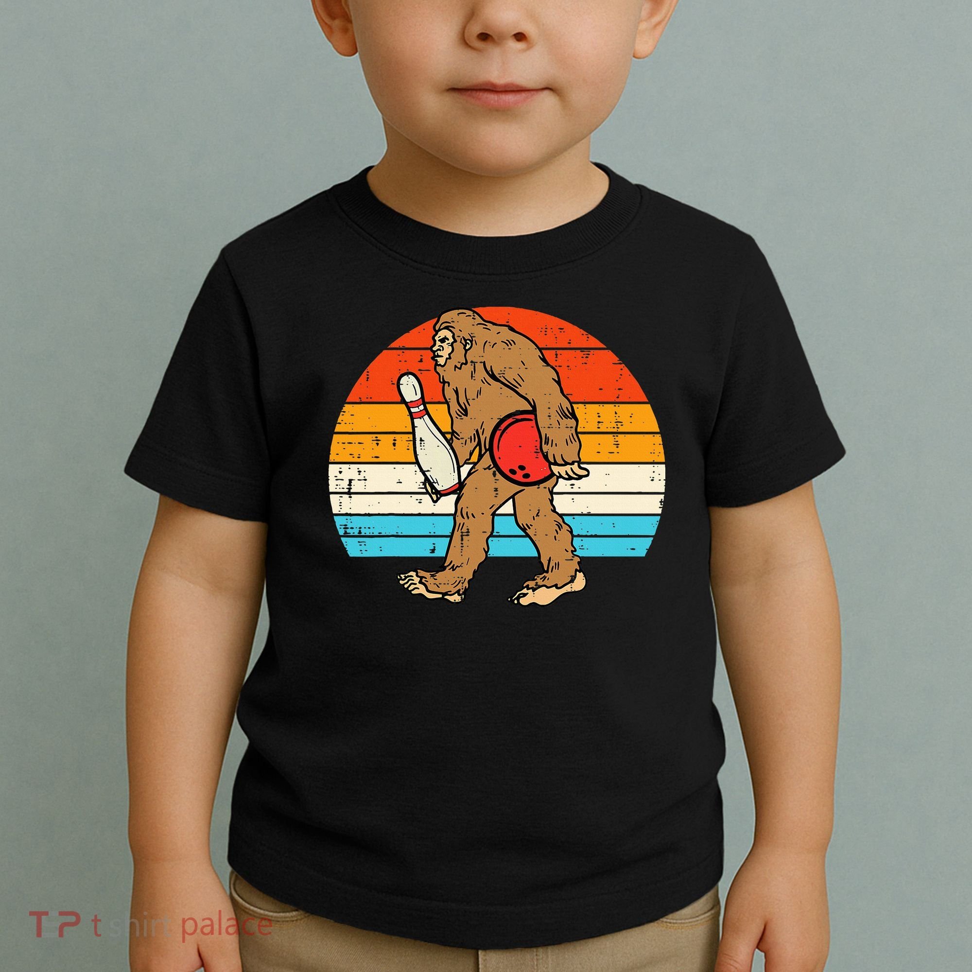 Bigfoot Sasquatch Bowling Retro Bowler Team Toddler T-Shirt