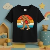 Bigfoot Sasquatch Bowling Retro Bowler Team Toddler T-Shirt thumb 3