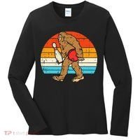 Bigfoot Sasquatch Bowling Retro Bowler Team Women's Long Sleeve Shirt thumb 0