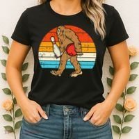 Bigfoot Sasquatch Bowling Retro Bowler Team Women's T-Shirt thumb 2