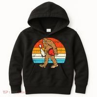 Bigfoot Sasquatch Bowling Retro Bowler Team Kids Hoodie thumb 0