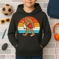 Bigfoot Sasquatch Bowling Retro Bowler Team Kids Hoodie thumb 2