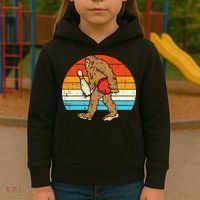 Bigfoot Sasquatch Bowling Retro Bowler Team Kids Hoodie thumb 3