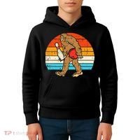 Bigfoot Sasquatch Bowling Retro Bowler Team Kids Hoodie thumb 4