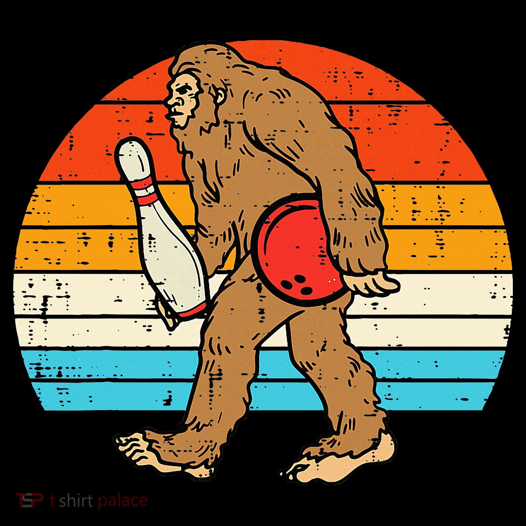 Bigfoot Sasquatch Bowling Retro Bowler Team Kids Hoodie