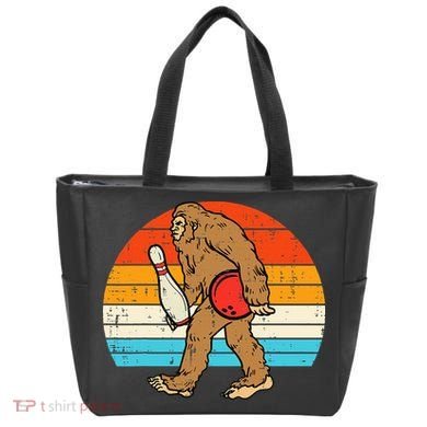 Bigfoot Sasquatch Bowling Retro Bowler Team Tote Bag