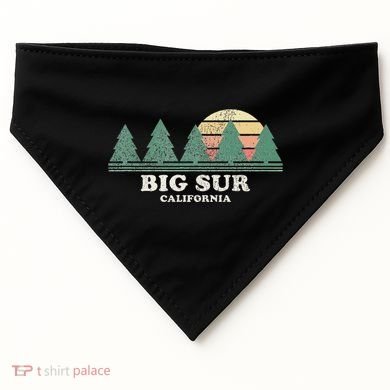 Big Sur Ca Vintage Throwback Retro 70s Design USA-Made Doggie Bandana