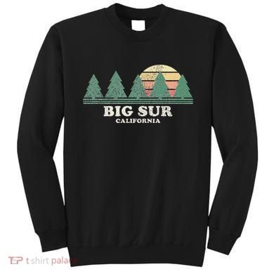 Big Sur Ca Vintage Throwback Retro 70s Design Sweatshirt