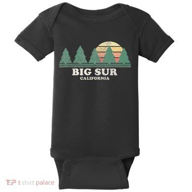 Big Sur Ca Vintage Throwback Retro 70s Design Baby Bodysuit