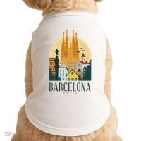 Barcelona Spain Cathedral Spanish City Souvenir Doggie Tank thumb 0