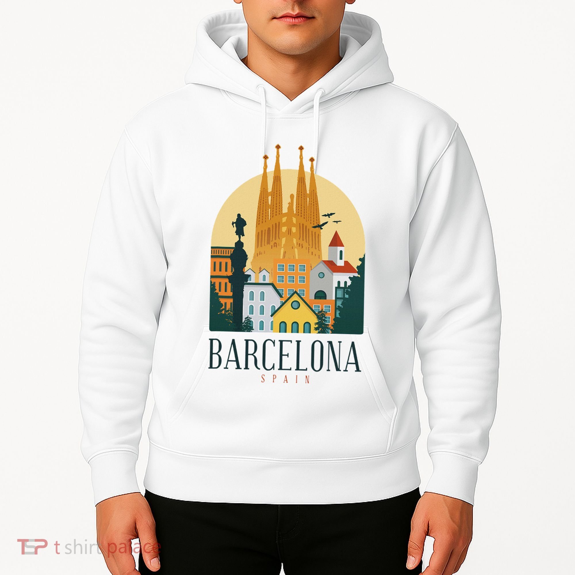 Barcelona Spain Cathedral Spanish City Souvenir Hoodie