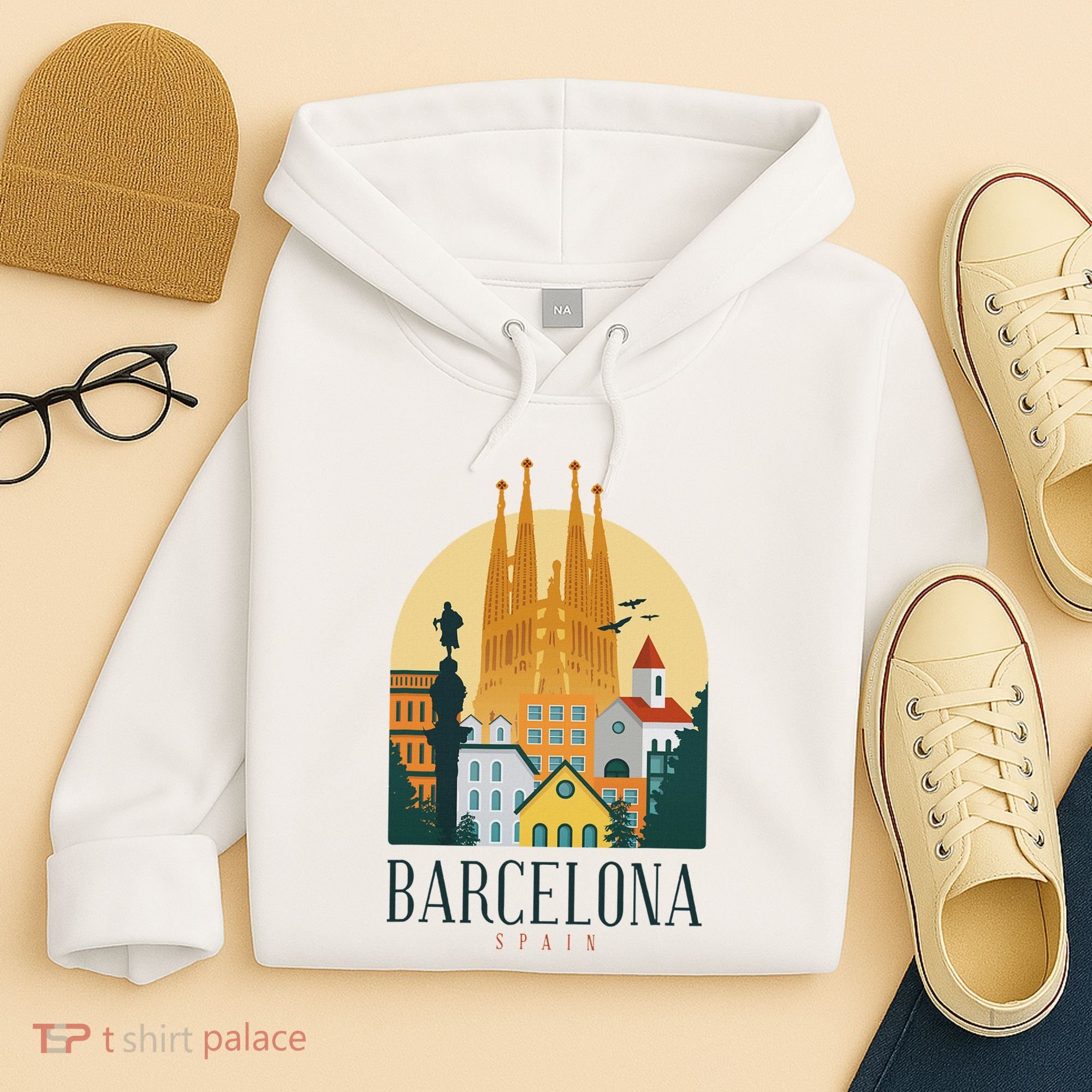 Barcelona Spain Cathedral Spanish City Souvenir Hoodie