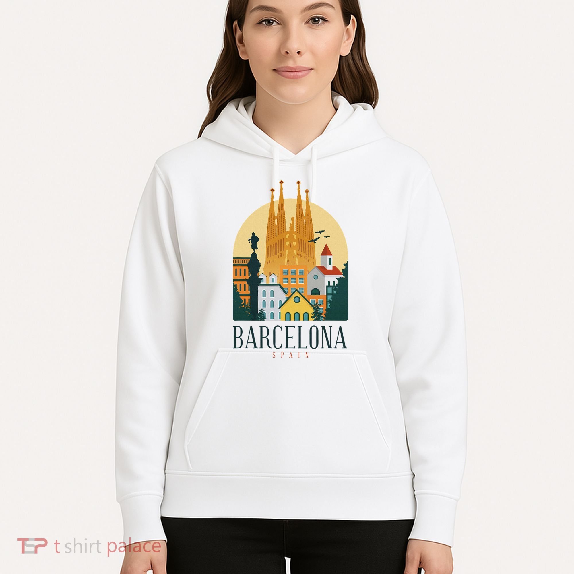 Barcelona Spain Cathedral Spanish City Souvenir Hoodie
