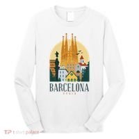 Barcelona Spain Cathedral Spanish City Souvenir Long Sleeve Shirt thumb 0