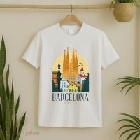 Barcelona Spain Cathedral Spanish City Souvenir T-Shirt thumb 2