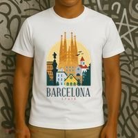 Barcelona Spain Cathedral Spanish City Souvenir T-Shirt thumb 3