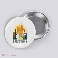 Barcelona Spain Cathedral Spanish City Souvenir Button thumb 0