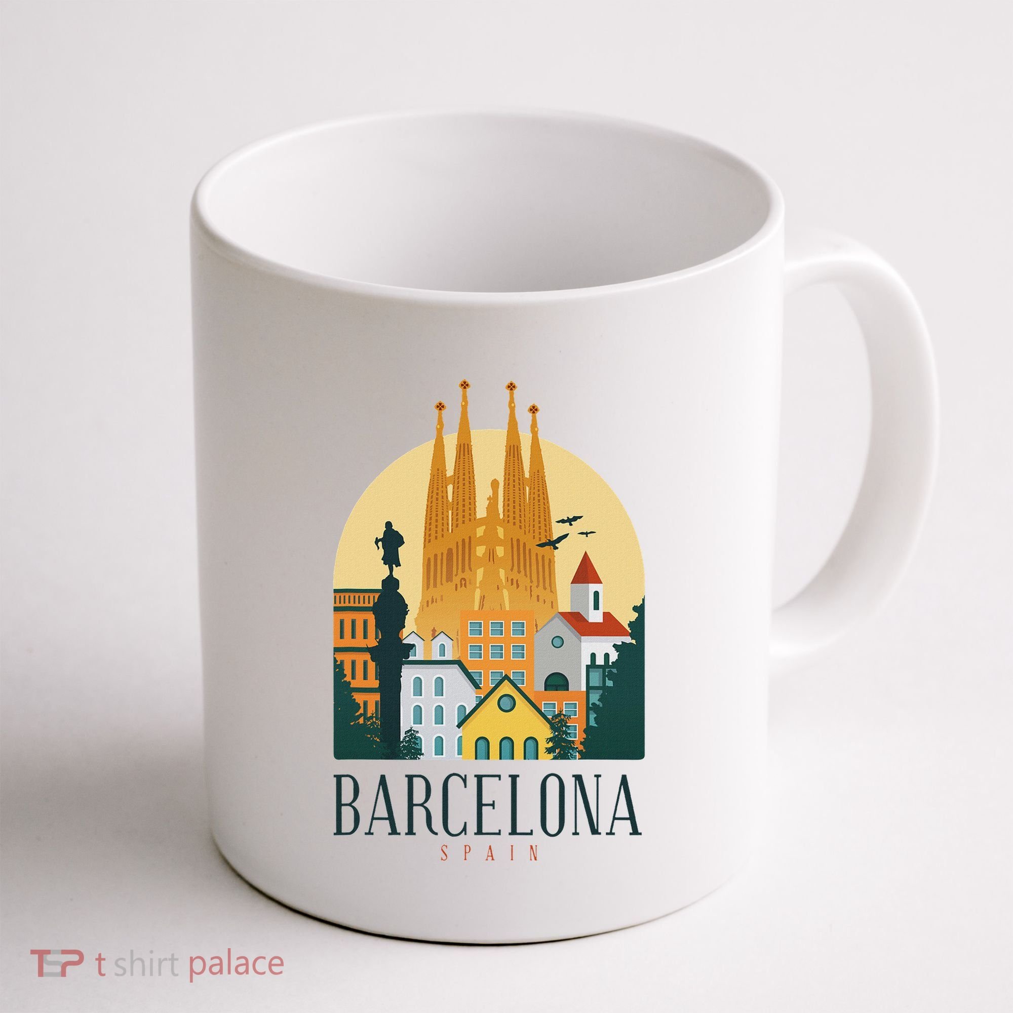 Barcelona Spain Cathedral Spanish City Souvenir Coffee Mug