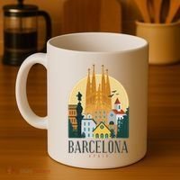 Barcelona Spain Cathedral Spanish City Souvenir Coffee Mug thumb 4