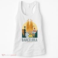 Barcelona Spain Cathedral Spanish City Souvenir Women's Tank Top thumb 0