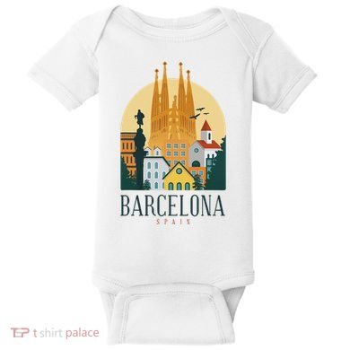 Barcelona Spain Cathedral Spanish City Souvenir Baby Bodysuit