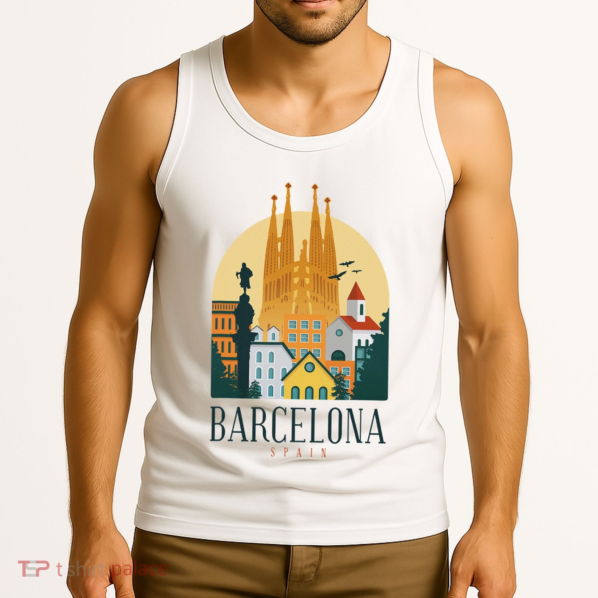 Barcelona Spain Cathedral Spanish City Souvenir Tank Top