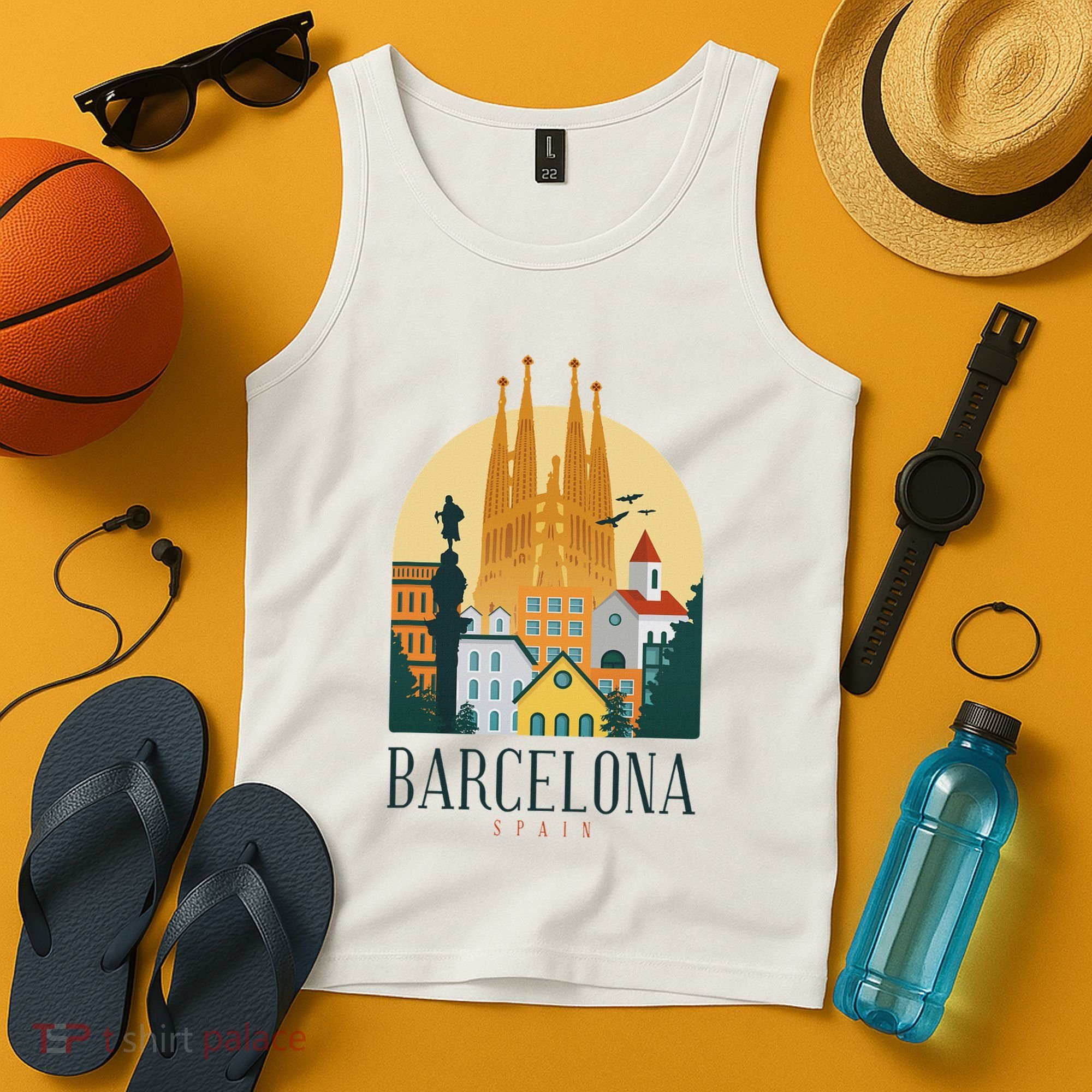 Barcelona Spain Cathedral Spanish City Souvenir Tank Top