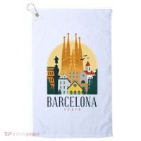 Barcelona Spain Cathedral Spanish City Souvenir Golf Towel thumb 0