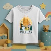Barcelona Spain Cathedral Spanish City Souvenir Toddler T-Shirt thumb 3
